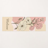 Elegant Modern Pastel Orange and Pink Floral ヨガマット (正面(横))