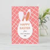 Elegant Modern Patterns Happy Easter Photo シーズンカード (スタンド正面)