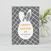 Elegant Modern Patterns Happy Easter Photo シーズンカード (スタンド正面)