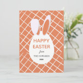 Elegant Modern Patterns Happy Easter Photo シーズンカード (スタンド正面)