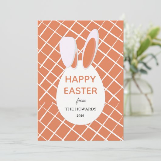 Elegant Modern Patterns Happy Easter Photo シーズンカード (スタンド正面)