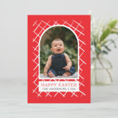 Elegant Modern Patterns Happy Easter Photo シーズンカード (スタンド正面)
