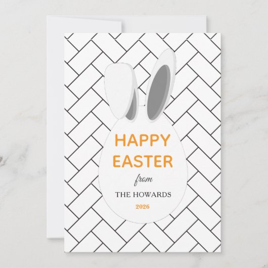 Elegant Modern Patterns Happy Easter Photo シーズンカード (正面)