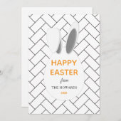 Elegant Modern Patterns Happy Easter Photo シーズンカード (正面/裏面)