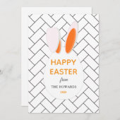 Elegant Modern Patterns Happy Easter Photo シーズンカード (正面/裏面)