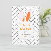 Elegant Modern Patterns Happy Easter Photo シーズンカード (スタンド正面)