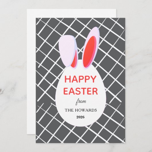 Elegant Modern Patterns Happy Easter Photo シーズンカード (正面/裏面)