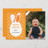 Elegant Modern Patterns Happy Easter Photo シーズンカード (正面/裏面)