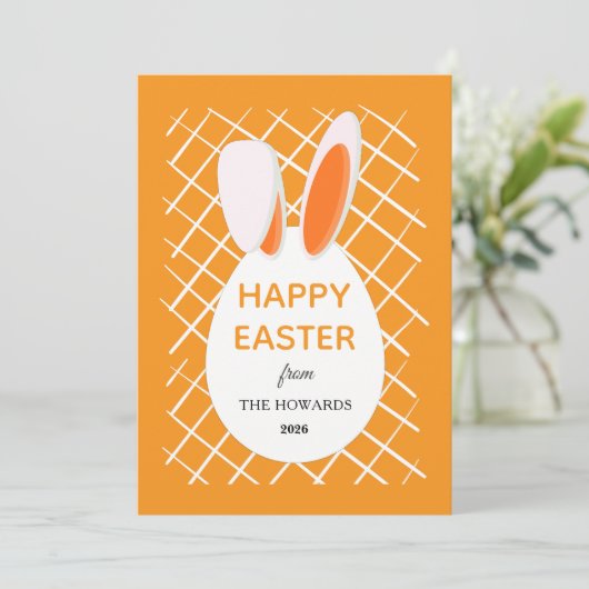 Elegant Modern Patterns Happy Easter Photo シーズンカード (スタンド正面)