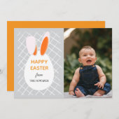 Elegant Modern Patterns Happy Easter Photo シーズンカード (正面/裏面)