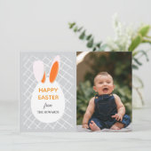 Elegant Modern Patterns Happy Easter Photo シーズンカード (スタンド正面)