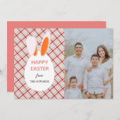 Elegant Modern Patterns Happy Easter Photo シーズンカード (正面/裏面)