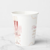 Elegant Modern Pearls & Prosecco Bridal Shower 紙コップ (左)