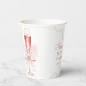 Elegant Modern Pearls & Prosecco Bridal Shower 紙コップ (右)