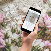 Elegant Modern Photo Dusty Blue Funeral 招待状