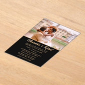 Elegant Modern Photo Gold Black Wedding  アクリル招待状 (レイダウン)