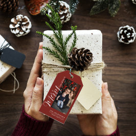 Elegant Modern Photo Holiday Tag |Merry Christmas ギフトタグ