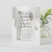 Elegant Modern Photo Overlay Wedding 招待状 (スタンド正面)