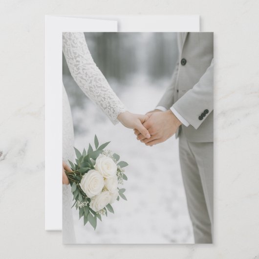 Elegant Modern Photo Overlay Wedding 招待状 (裏面)