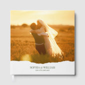Elegant Modern Photo Torn Paper Wedding Guest Book ゲストブック (正面)