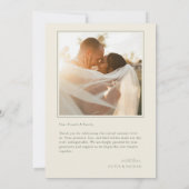 Elegant Modern Photo Wedding サンキューカード (裏面)