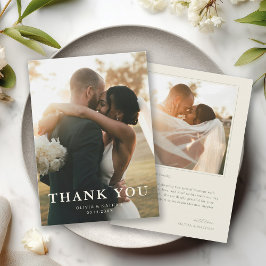 Elegant Modern Photo Wedding サンキューカード