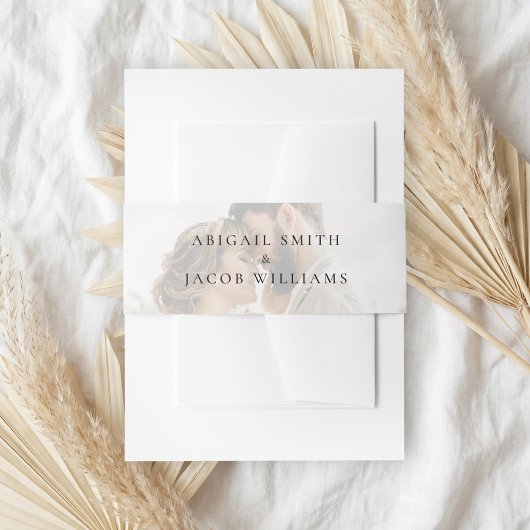 Elegant Modern Photo Wedding 招待状ベリーバンド