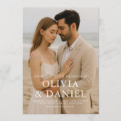 Elegant Modern Photo Wedding 招待状 (正面)