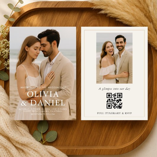 Elegant Modern Photo Wedding 招待状