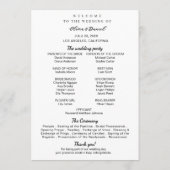Elegant Modern Photo Wedding Program Template プログラム (裏面)