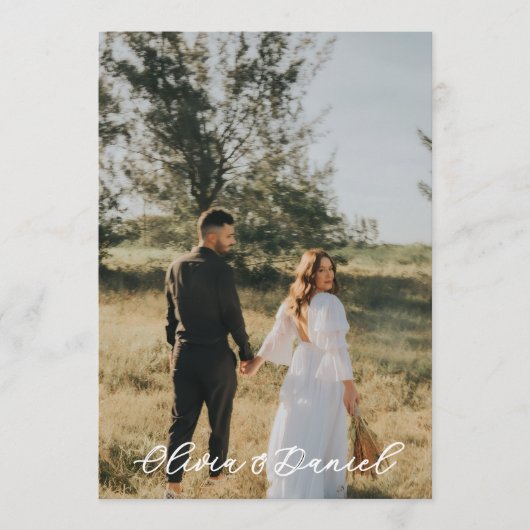 Elegant Modern Photo Wedding Program Template プログラム (正面)