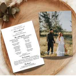 Elegant Modern Photo Wedding Program Template プログラム