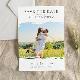 Elegant Modern Photo Wedding Save the Date セーブザデート