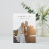 Elegant Modern Photo Wedding Thank You ポストカード (スタンド正面)