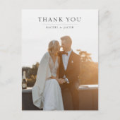 Elegant Modern Photo Wedding Thank You ポストカード (正面)