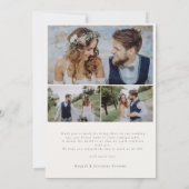 Elegant Modern Photos Script Love & Thanks Wedding サンキューカード (裏面)