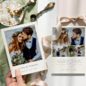 Elegant Modern Photos Script Love & Thanks Wedding サンキューカード