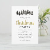 Elegant Modern Pine Forest Christmas Party 招待状 (スタンド正面)
