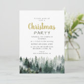 Elegant Modern Pine Forest Christmas Party 招待状 (スタンド正面)