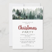 Elegant Modern Pine Forest Christmas Party 招待状 (正面)