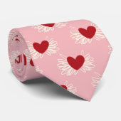 Elegant Modern Pink and White Doodle Heart Pattern ネクタイ (ロール)