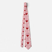 Elegant Modern Pink and White Doodle Heart Pattern ネクタイ (裏面)