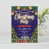 Elegant Modern Plaid Green Christmas Party  招待状 (スタンド正面)