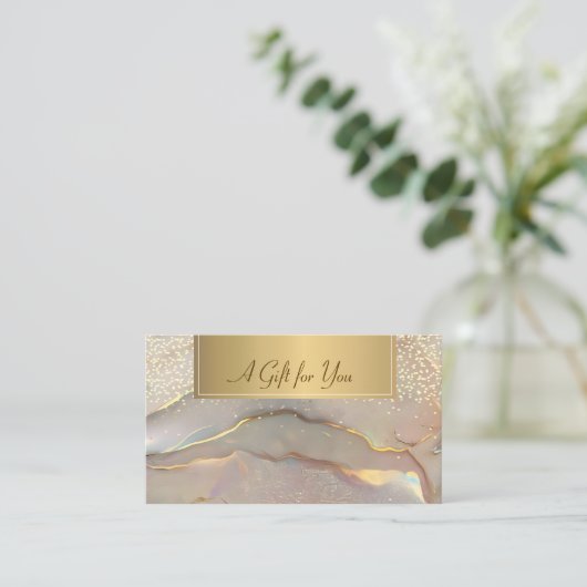 Elegant Modern,Professional Gold Confetti Opal 割引カード (スタンド正面)