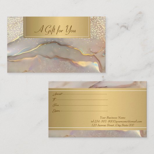 Elegant Modern,Professional Gold Confetti Opal 割引カード (正面/裏面)