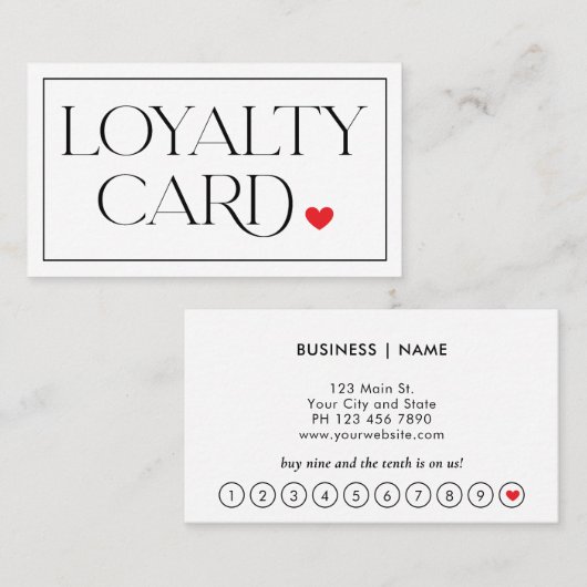 Elegant Modern Professional Loyalty Card 名刺 (正面/裏面)