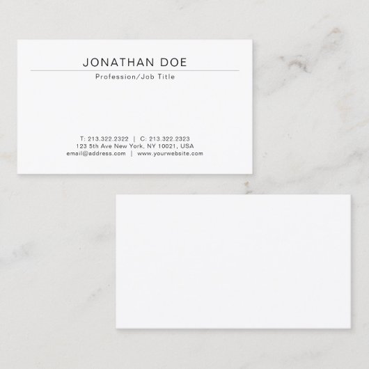Elegant Modern Professional Minimalist Template 名刺 (正面/裏面)