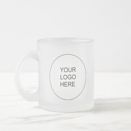 Elegant Modern Promotional Upload Your Own Logo フロストグラスマグカップ (左)
