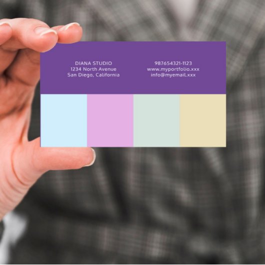 Elegant Modern Purple Business Card 名刺