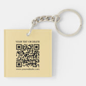 Elegant Modern QR Code Gold Color Double Sided キーホルダー (裏面)